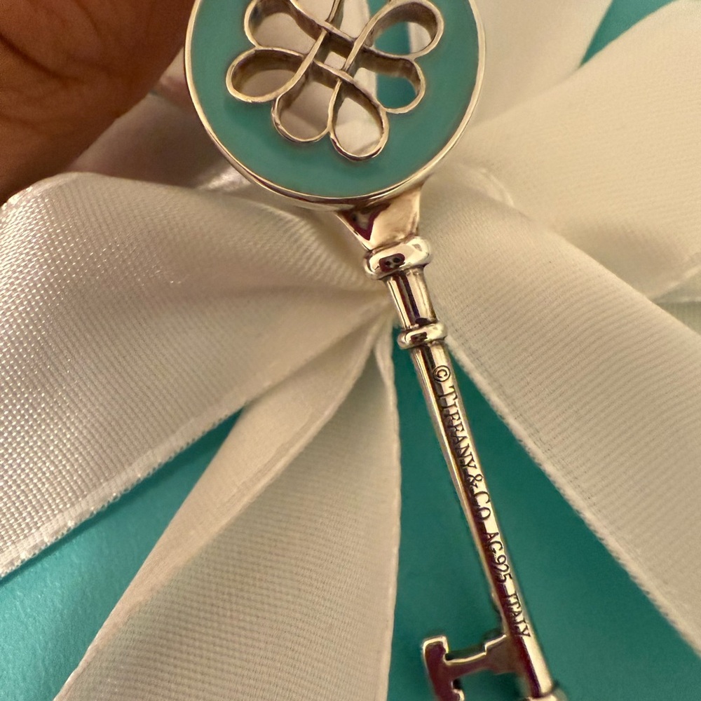 Tiffany & Co. Silver Key with Blue Enamel
